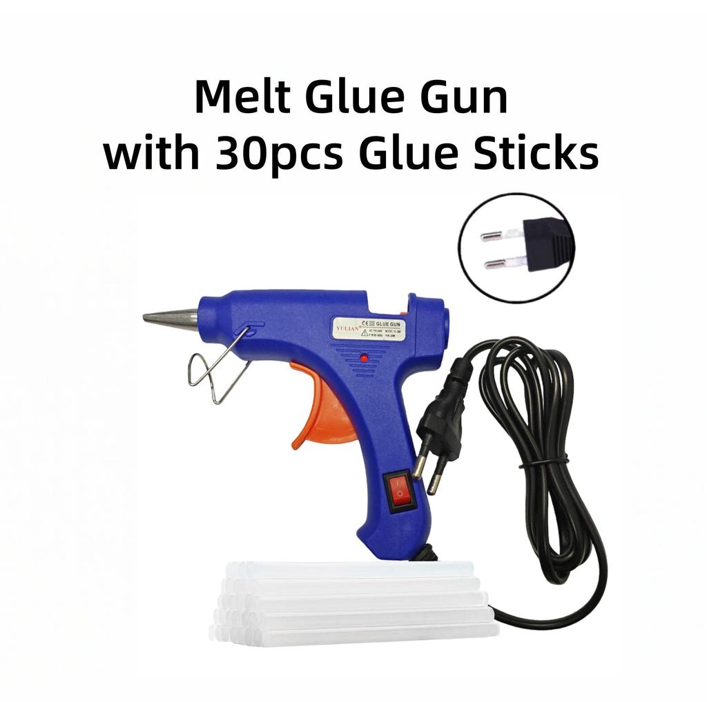 Mini 20W Schmelzklebpistole mit 7*100mm transparenten Klebesticks für DIY Kunst, Handwerk und schnelle Reparaturen