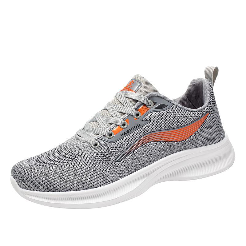Fly-knit shoes autumn new comfortable and breathable casual shoes mesh low-top color-blocking sports shoes