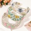 New Chinese Styles Wide Headband with Embroidered Flowers Comfortable High Skull Hairhoop For Everyday Wear Formal Event