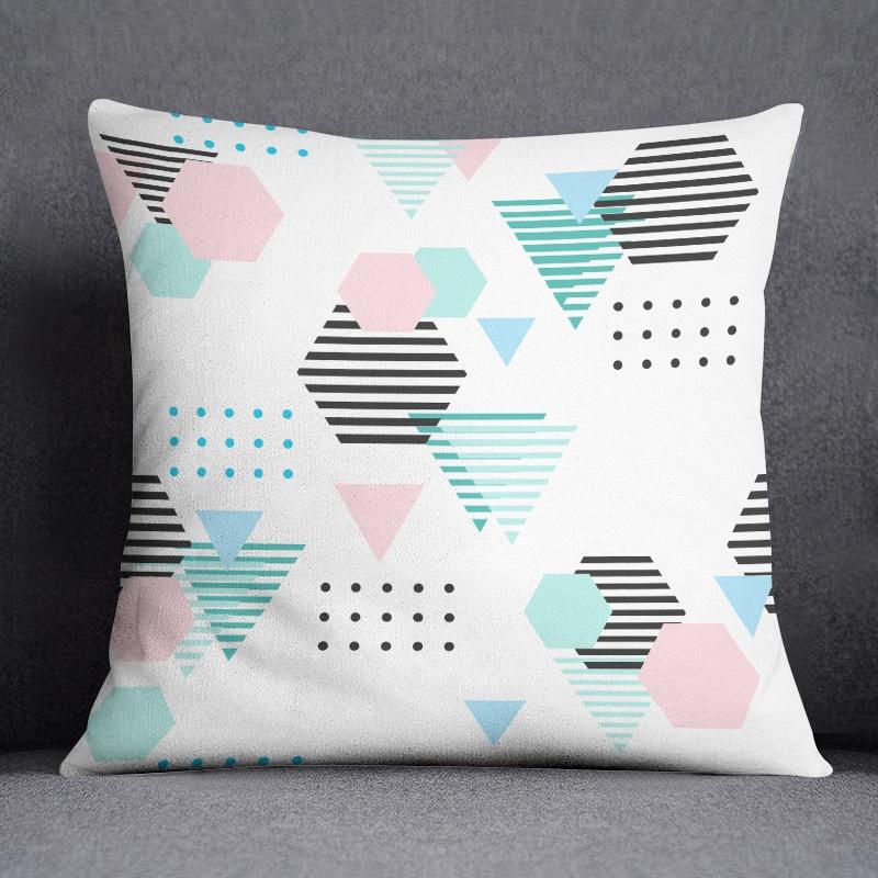 Abstract Summer Fresh Mint Blue Green Pattern Series Pillow  Bedroom Sofa Car Cushion Cover Case (45cm*45cm)