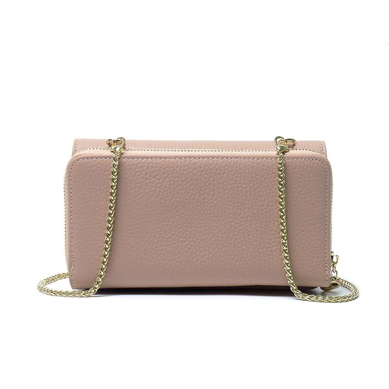 The First Layer Of Cowhide Is Small And Light Luxury Women'S Shoulder Messenger Bag Genuine Leather Multi-Functional Portable Dinner Bag, Red Envelope