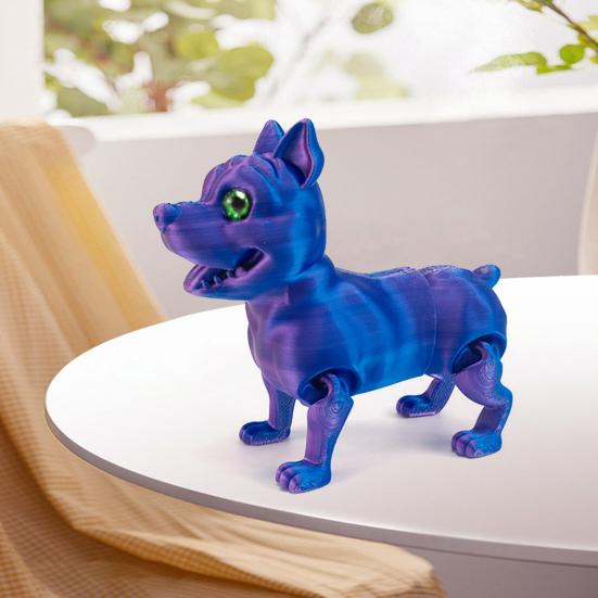 Figurka Psa Drukowana w 3D Ruchome Stawy Symulacja Figurka Pitbulla Artykułowany Model Zwierzęcy Zabawka Dom