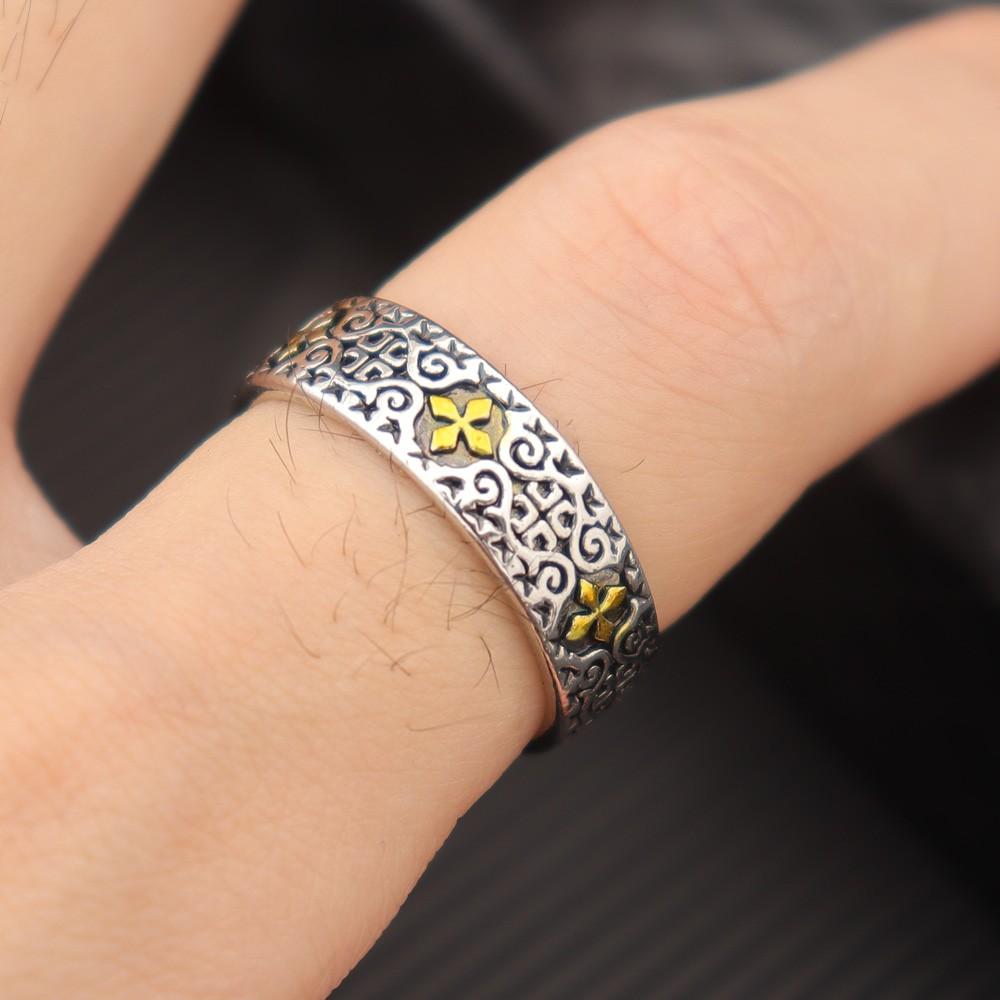 Trendy Retro Knight Shield Cross Ring Charming Men's Ring New Fashion Cross Amulet Jewelry Hip Hop Punk Accessories Party Gift