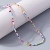 Fashion Candy Color Beaded Necklace Colorful Beads Boho Choker Necklace for Women Girls Holiday Jewelry Gifts