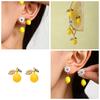 Lemon Pendant, Zircon Earrings, European and American Fashion Versatile Personality Temperament Cute Flower Stud Earrings