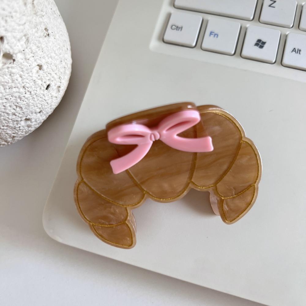 Cute Acetate Hair Crab Clip Toast Delicious Food Claw Clip Lovely Croissant Shark Clip  Daily