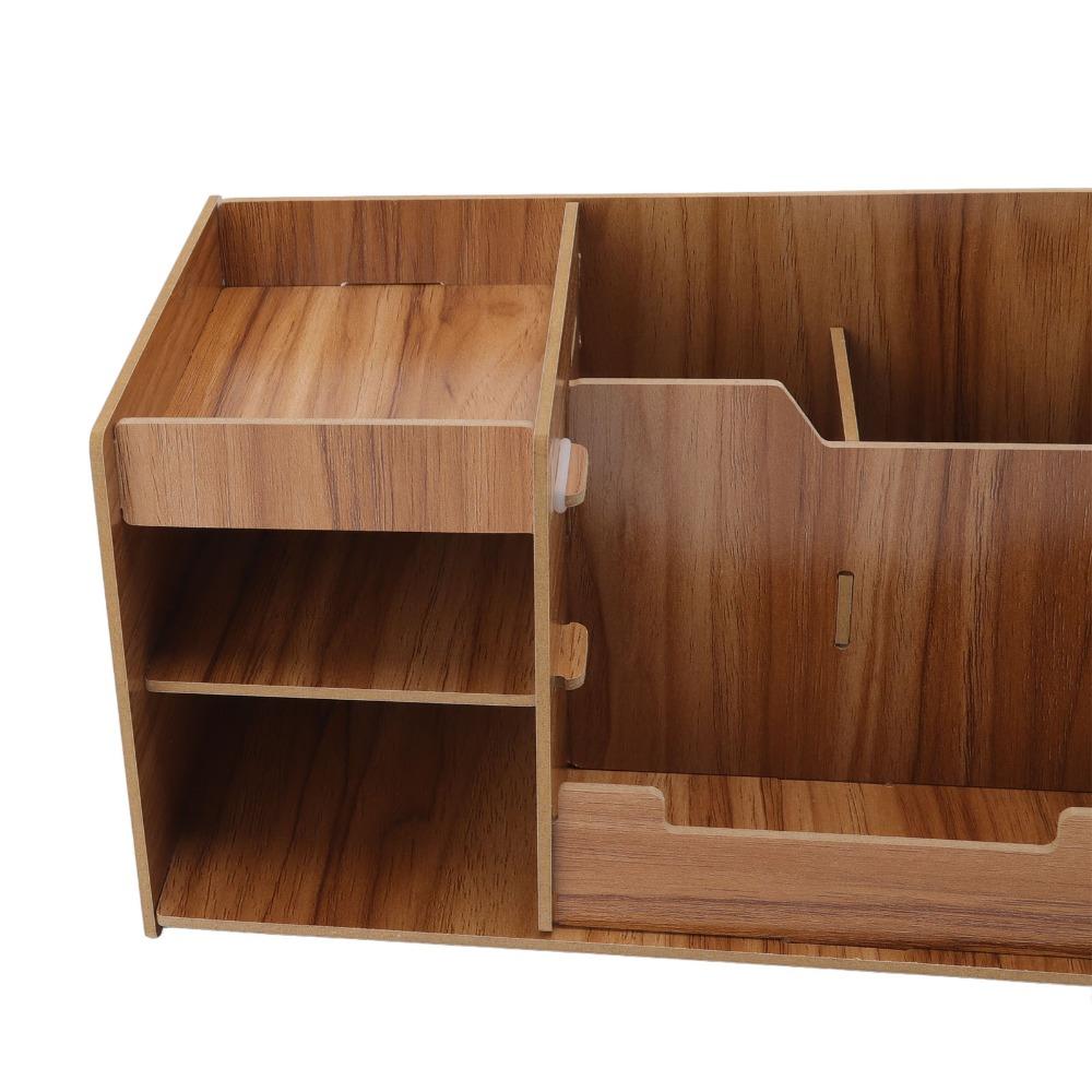Wooden Material Wooden Desk Organizer Multi Layer Design Space Saving Multi-Layer Storage Box With Compartments Minimal