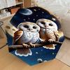1PC Owl Night Umbrella-8-Rib Reinforced, Automatic Open, Lightweight & Durable, Cute Fashion Accessory for Outdoor-W130