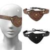 Medieval Leather Eye Patches Vintage Embossed Eye Covers Halloween Medieval Eyewear Accessory for Men LARP Role Playing