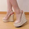 Summer Fashion Peep Toe Wedges Sandals Women Handmade Straw Rope Weave Thick Bottom Platform High Heels Ladies Shoes Pumps