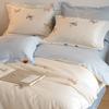 3pcs butterfly embroidery Bedding set Duvet Cover Set (1*Duvet Cover + 2*Pillowcase, Without Core)for bedroom guest room