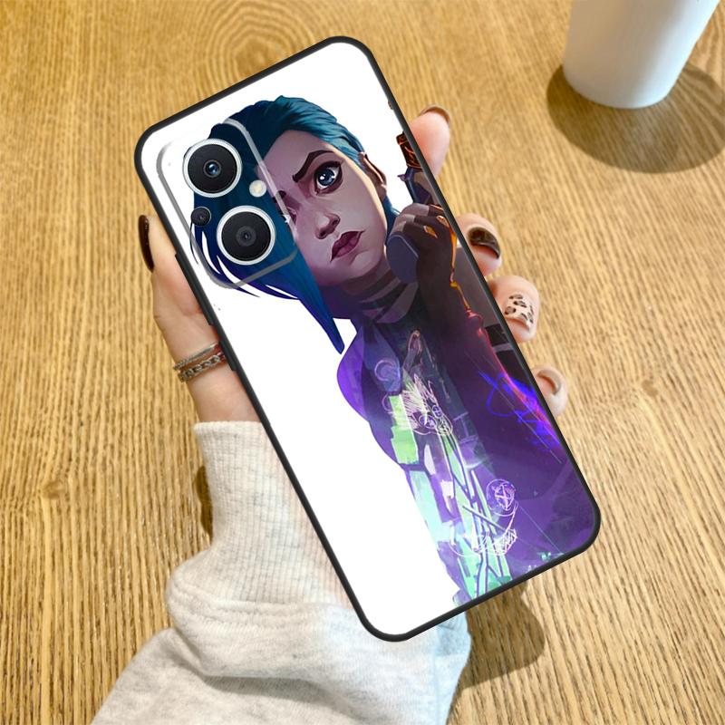 Arcane Jinx Vi Anime Case For OPPO Find X6 X5 X3 X2 Pro Lite Neo Reno 7 3 4 5 6 8 Lite 8T 2Z 4Z 5Z Cover Coque