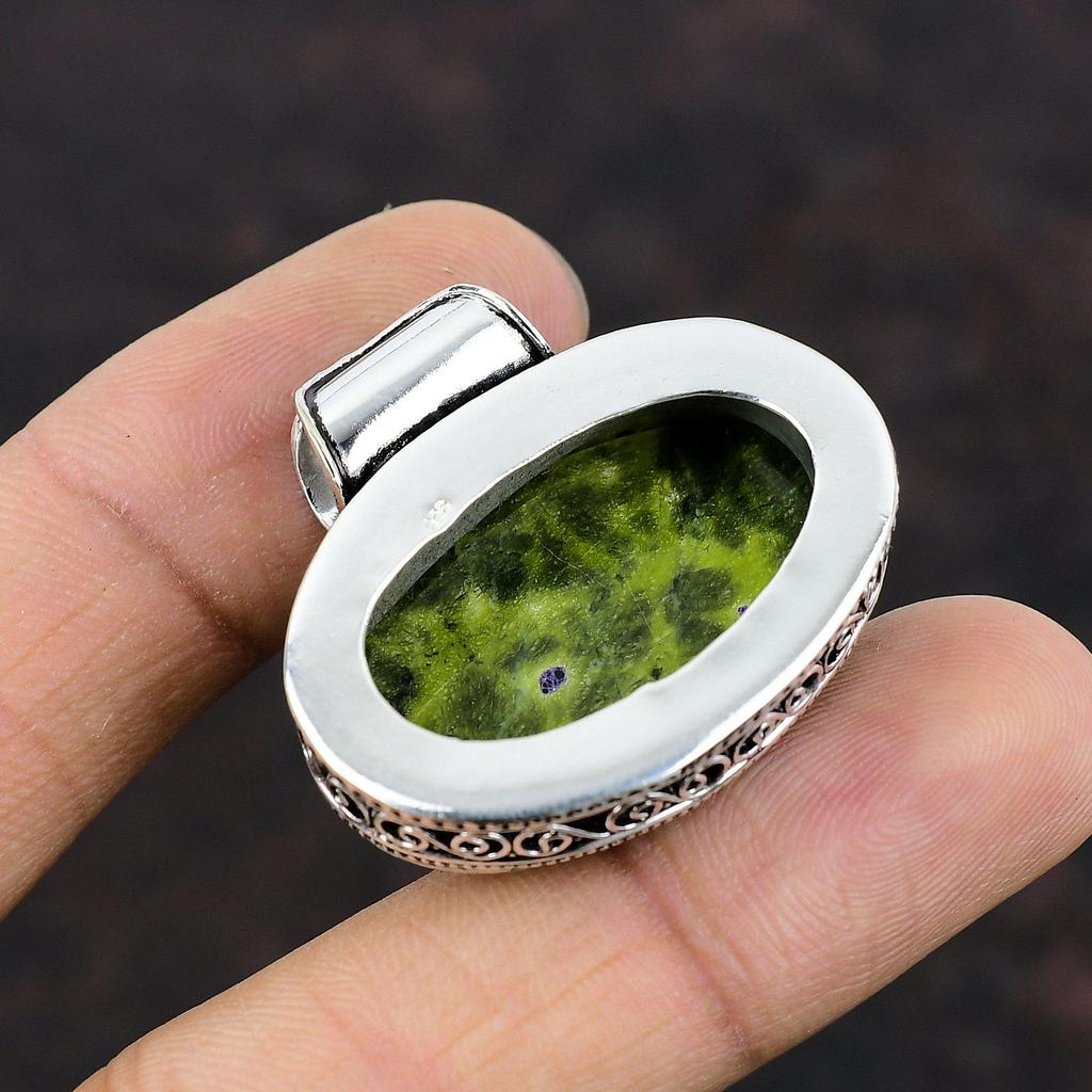 Stichtite Pendant Gemstone Jewelry Vintage Pendant 925 Sterling Silver Pendant Handmade Modern Style Pendant Gift For Him Stichtite Jewelry