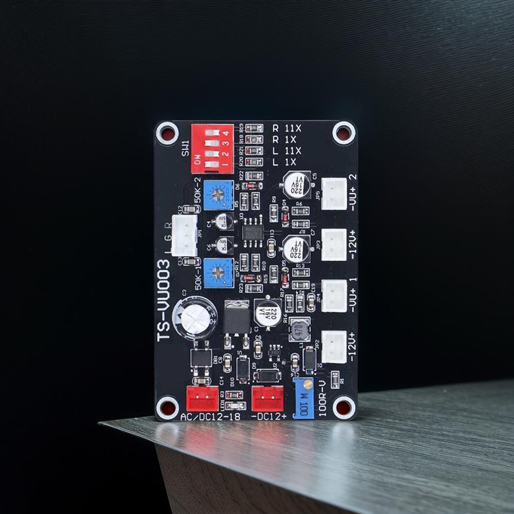 TS VU003 VU Meter Driver Board Backlight Adjustable VU Meter Driver Panel AC DC 12V-18V High-Frequency Low-Pass