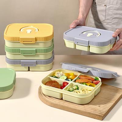 Large Capacity Portable Plastic Divided Bento Lunch Box 2/3/4 Compartment Leak-proof Student Kids Food Container Microwave Safe