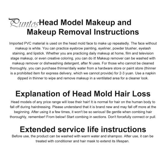 Mannequinkopf mit Echthaar Friseur Flechten Haarstyling Trainingspuppe Kosmetologie Puppenkopf Braun Golden Lange Haare Friseur Make-up