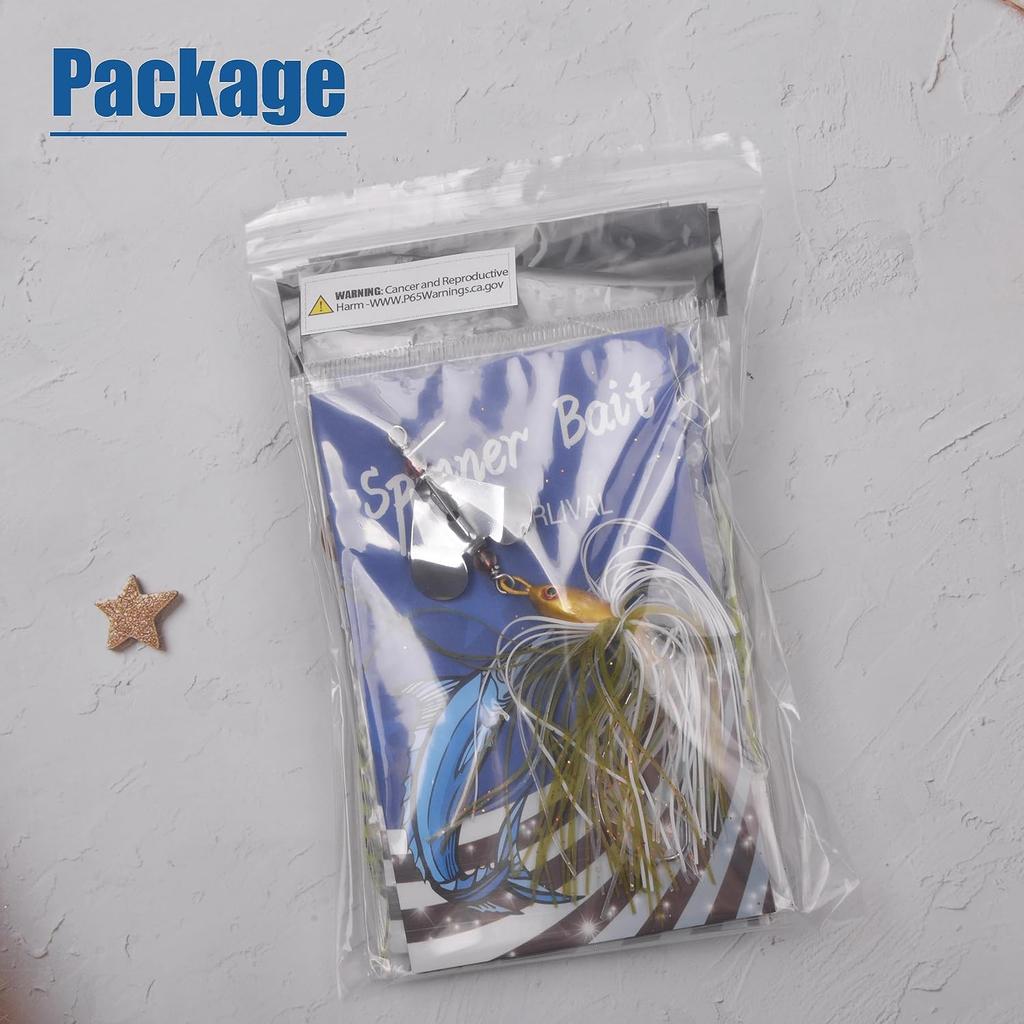 Bass Fishing Lures Kit Fishing Buzzbait Lure Bass Spinner Baits Kit Buzzbait for Bass Fishing Multicolor Swimbait Topwater Lure Hard Metal