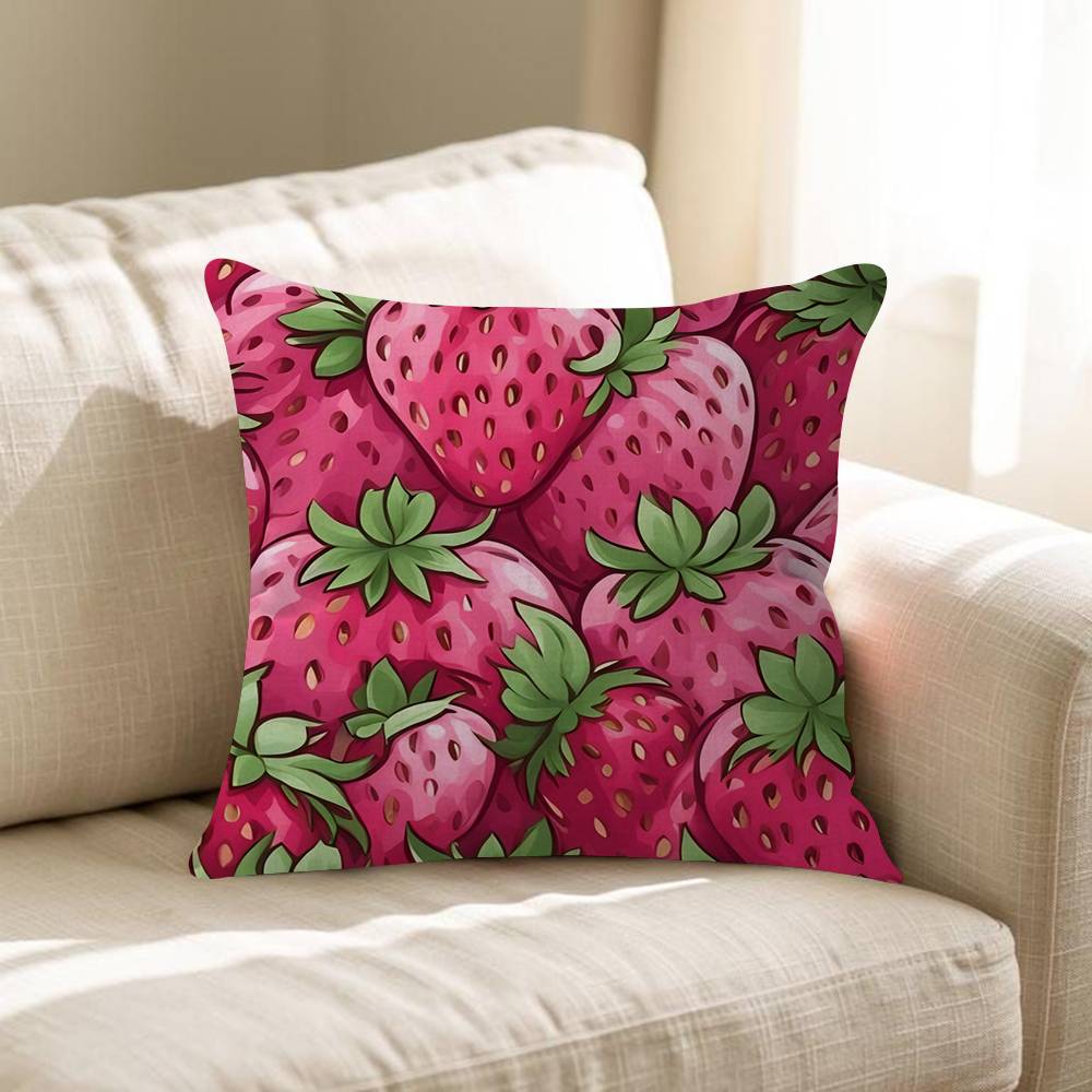 Strawberry Floral Delight Pillow Gift Home Office Decoration Pillow Bedroom Sofa Car Cushion CoverPillow Case