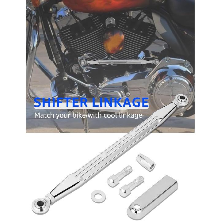 Shift Linkage Chrome, Motorcycle Gear Shifter Shift Rod Lever Compatible for Harley Davidson Street Glide, Electra Glide, Road Glide, Road King,