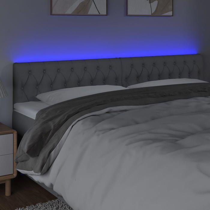 Tête de lit - Maison Exclusive - Gris clair - LED colorée intégrée - 200 x 7 x 78/88 cm
