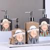 Cute Cartoon Character Lotion Bottle Resin Craft Soap Dispenser Hand Sanitizer Bottle Shampoo Bottle Bathroom Decoration Gift