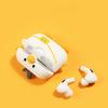 Compatible for AirPods Case Pro White Bag Duck, Men Women Protective Silicone Funny Kawaii Fashion Cartoon 3D Cute Duck Skin Cover for AirPods Pro
