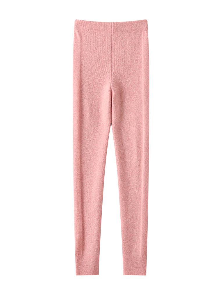 Women's Slimming Cashmere Knit Base Layer Pants - Soft, High Elastic, Warm, Tight-Fitting for Autumn/Winter