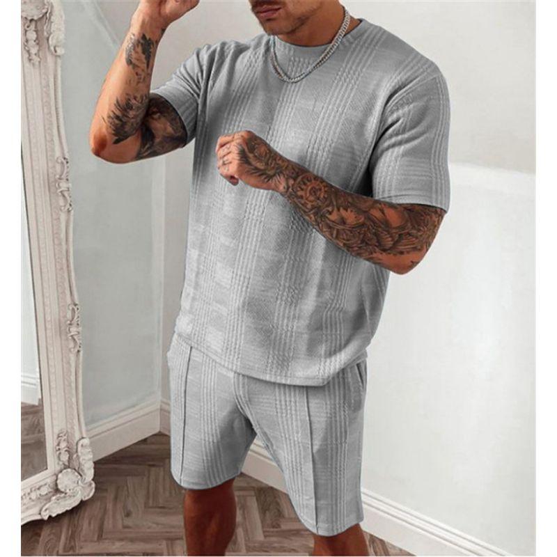 

Комплект футболка с коротким рукавом и шорты с круглым вырезом Костюм футболка с коротким рукавом и шорты Jw654gray L