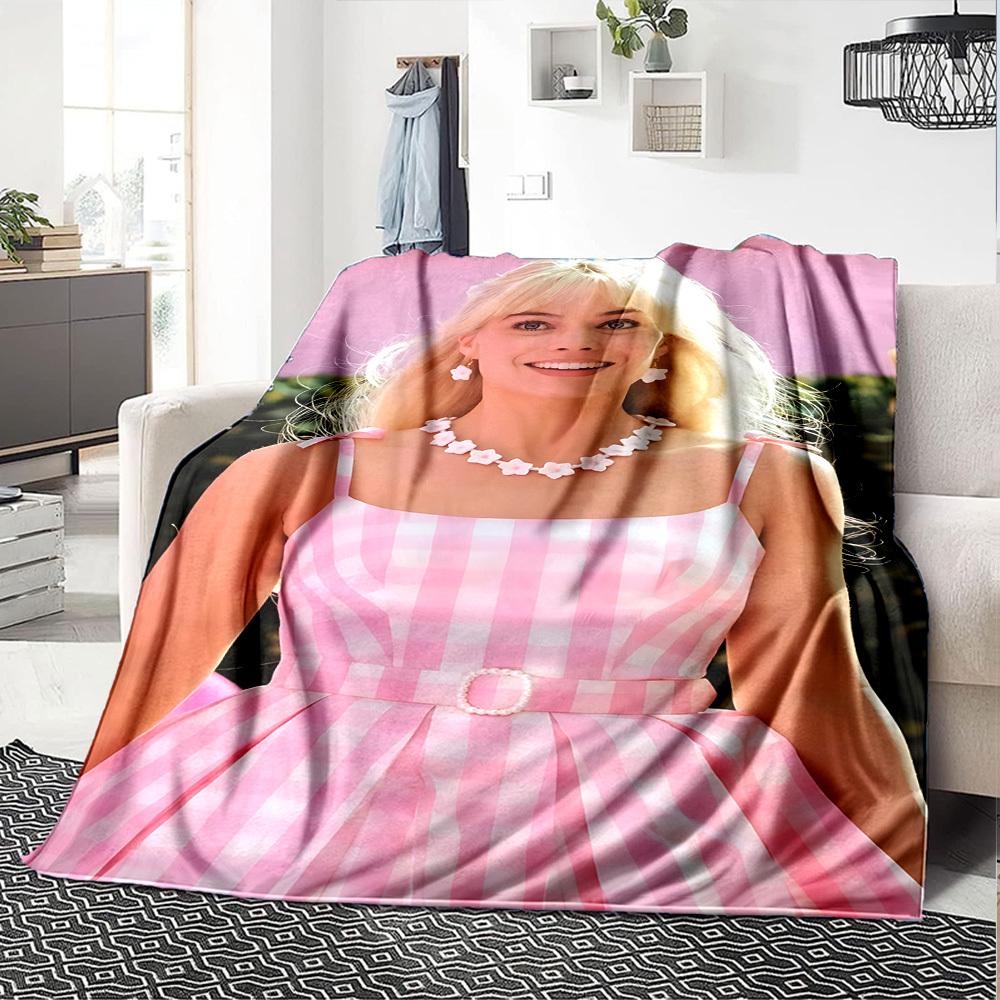 1pc pink checkered dress Flannel Blanket Soft Warm Throw for Home, Office, Travel, All-Season Cozy Bedding GiftL1289