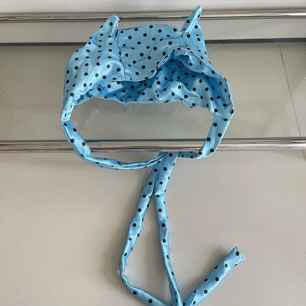 

Хип-хоп Маленький Демон Шарф для Волос Y2K В горошек Головной Платок Головной Убор Повязка для Волос с Ушками Острые Девочки синий