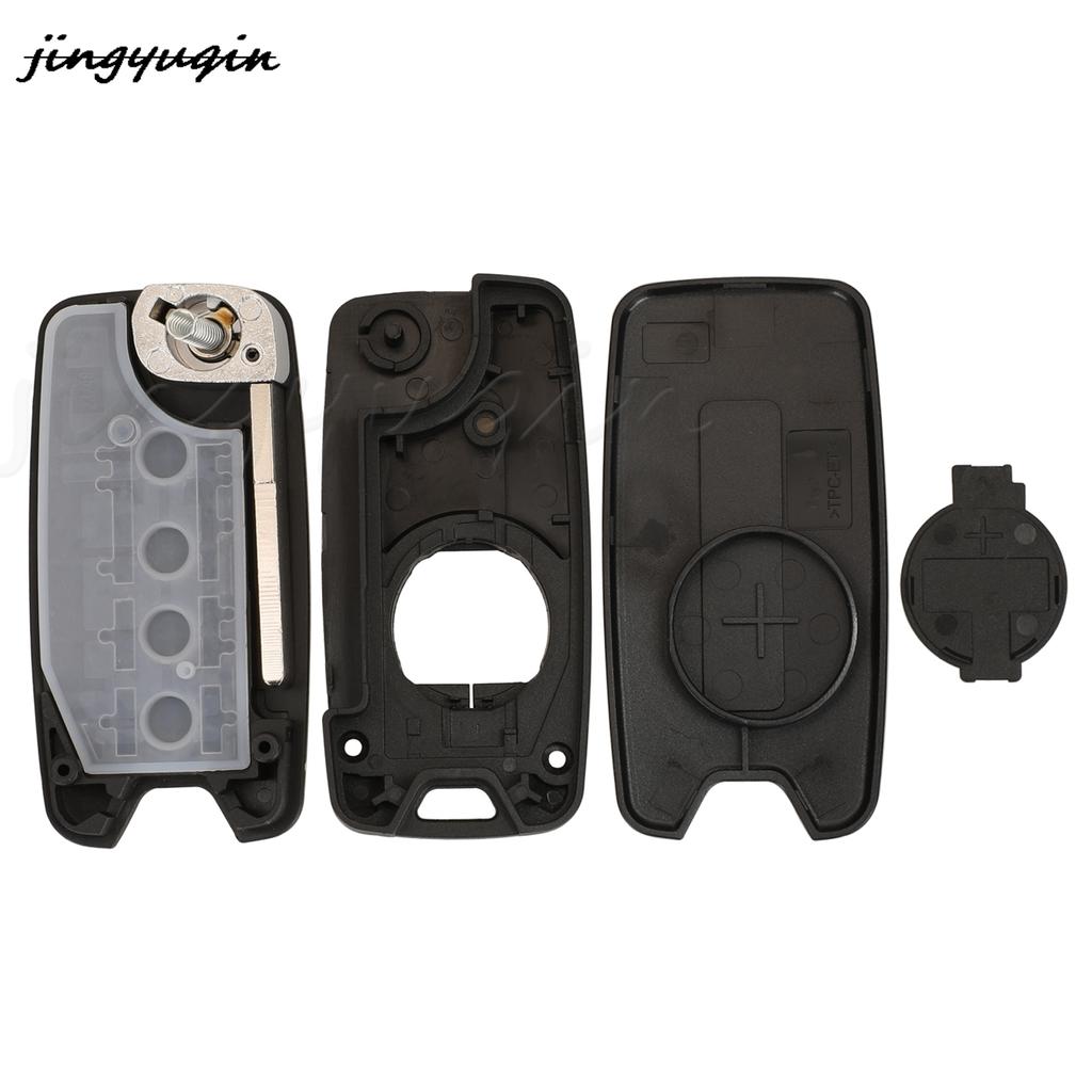 Jingyuqin 3/4 Buttons Remote Car Key Cover Flip Key For Jeep Renegade Compass Patriot Liberty Fob Sip22 Blade Auto Accessories