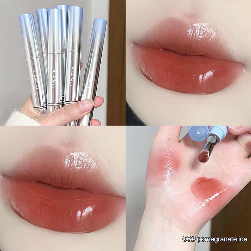 Cappuvini Mirror Gloss: Nude Serum Lip Gloss & Tint with Whitening Effect for Students