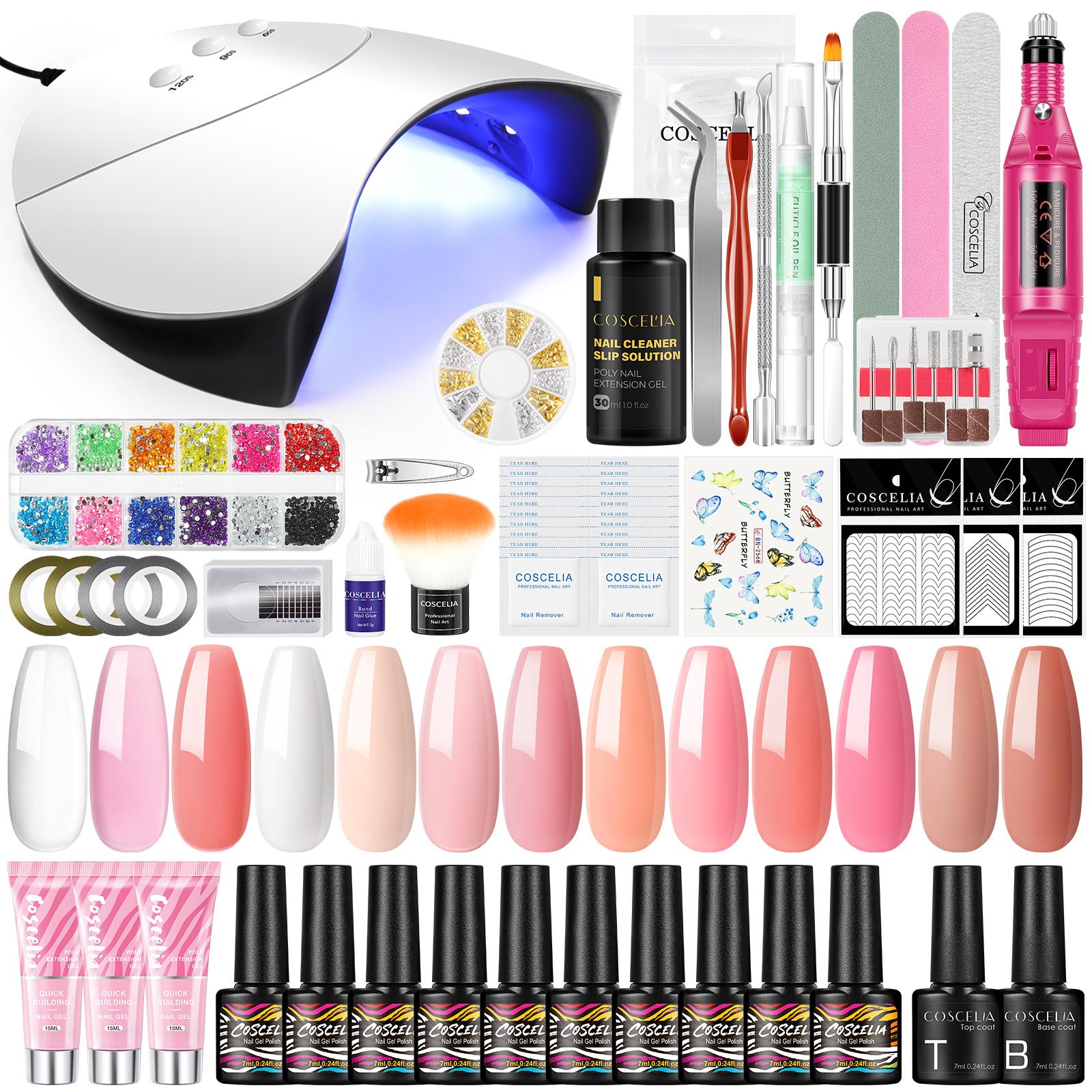 

COSCELIA Nail Gel Poish Маникюрный набор для ногтей 36 Вт Сушилка для ногтей Лампа Сверлильный станок для ногтей Быстрое наращивание Набор геля для наращивания Инструменты для ногтей