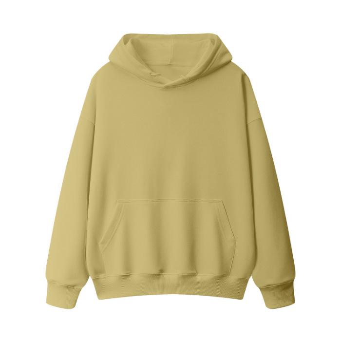 Wholesale 190g Fleece Thickened Light Version Hooded Sweater Men's and Women's Korean Version Solid Color Coat
