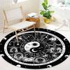 S Black White Sun Moon Constellations Round Rug Nonslip Area Rug Office Chair Mat Carpet For Living Room Bedroom Home Decor