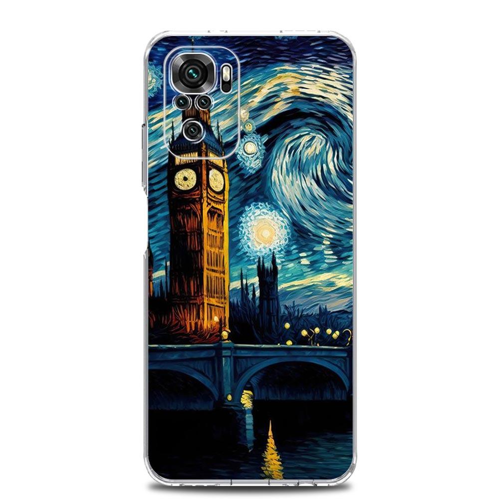 Starry Night Van Gogh Phone Case For Xiaomi Redmi Note 13 12 5G 9S 9 8 10 11 Pro Plus 4G 9T 13C 12C10C 9C 9A 7 Pro Clear Cover
