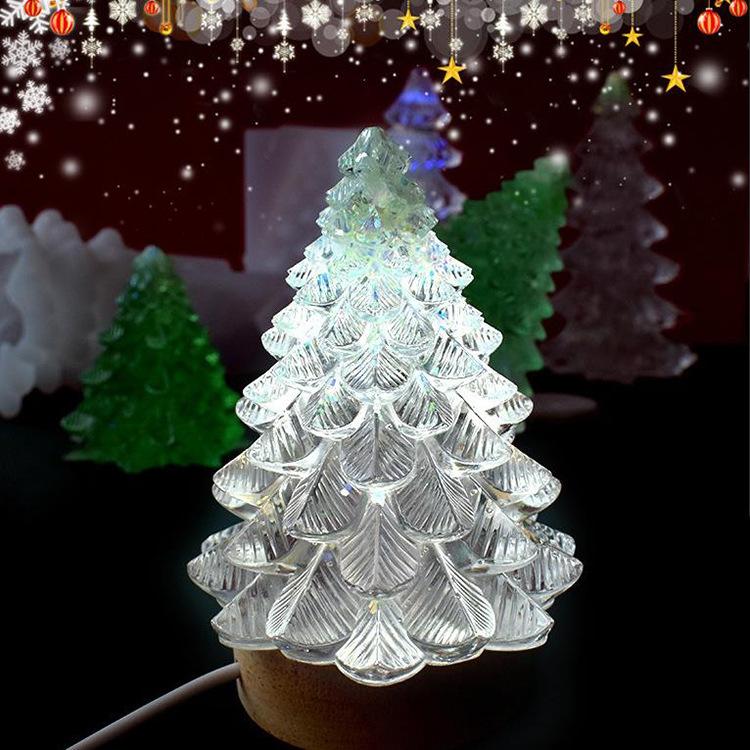 DIY Crystal Mold, Drip Glue, Resin, 3D, Christmas Tree, Candle Mold, Christmas Table, Ornaments, Mirror Silicone Mold