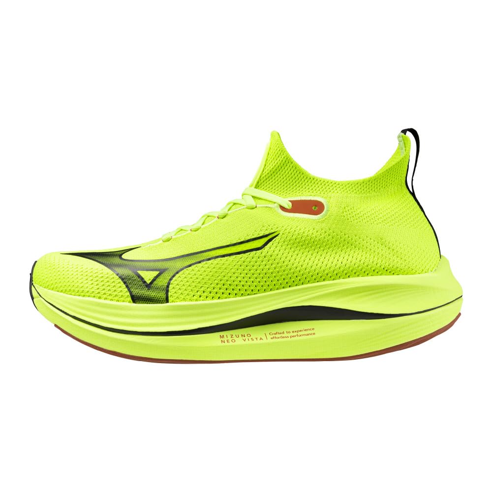 Mizuno NEO VISTA Running Thick Yellow Lime x Black x 2E Shoes, Jogging, Marathon, Training, Sports, Lightweight, Resilient, Sole, Red, 27.0 cm,