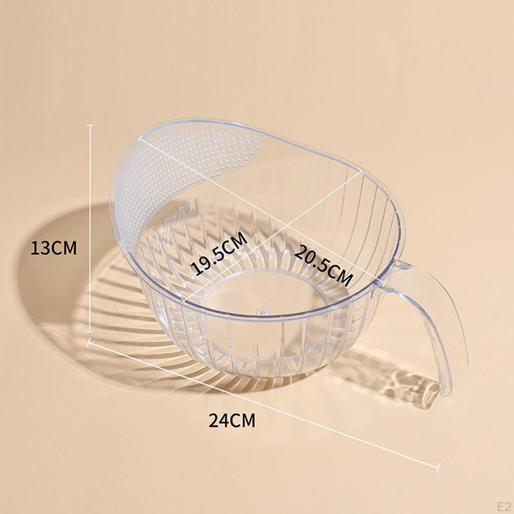 Rice Washer Strainer Container with Fine Mesh Colanders Sieve Bowl for Cleaning Veggie, Fruit ,Pasta