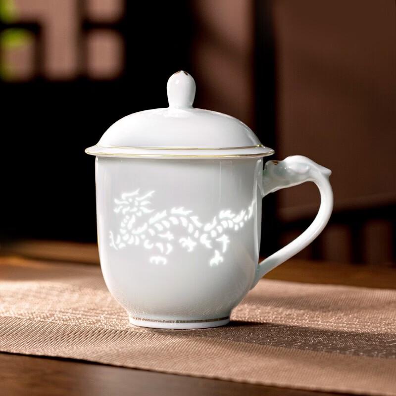 Jingdezhen Linglong Porcelain Tea Mug with Lid & Infuser