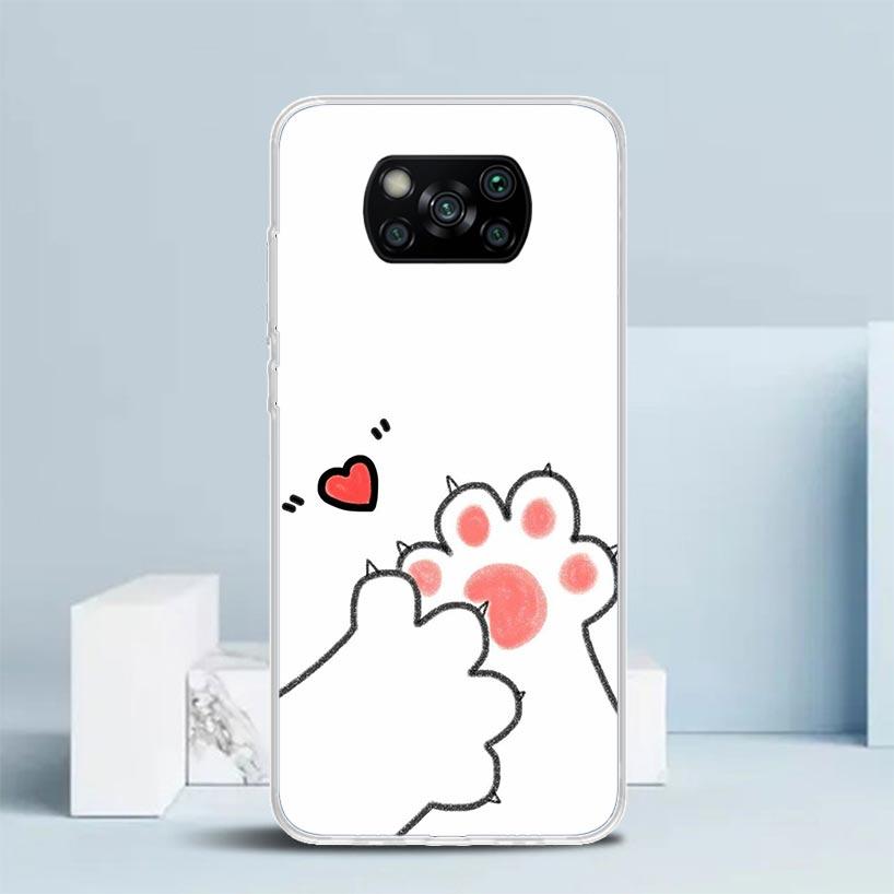 Cat Footprint Funny Paw Cute Phone Case For Xiaomi Poco F7 Ultra X5 X6 X7 Pro M7 Redmi 15C 15 13C 13 12C 12 10C 10 10A 9 9C 9A 9