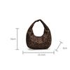 Women PU Leopard Fashion Shoulder Bag Large Capacity Circular Underarm Bag Zipper Closure Fashion Carrying Bag Chic Hobo Bag KTB