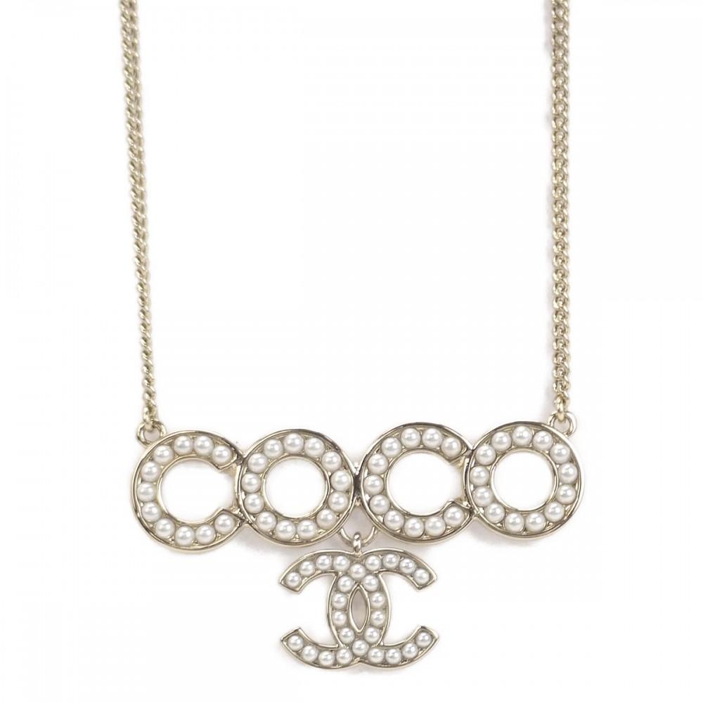 Chanel AB5711 Necklace Gold Gold Plated Women
