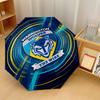 Warrington Wolves Print Auto 8?Ribs Folding Umbrella Wind Resistant Lightweight Automatic Umbrella For Daily Travel
