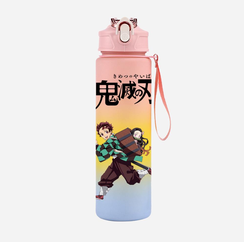 Anime Cartoon Demon Slayer Printed 750Ml Water Bottle Large Capacity Drinking Cup Portable Children Outdoor Sports Water Cup