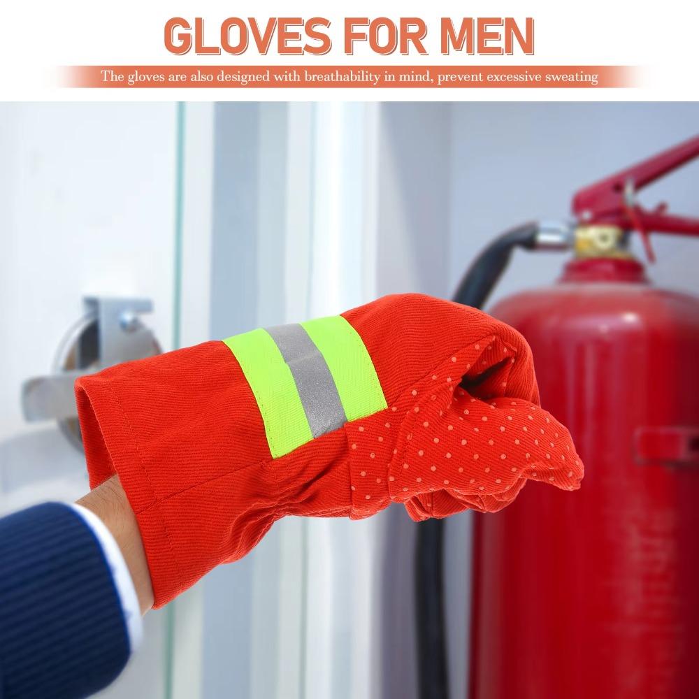 Heat Resistant Firefighter Training Gloves Thicken Fire Resistant Gloves  Emergency Rescue