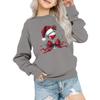Kids' Fashion Loose-Fit Casual Long-Sleeve Christmas Print Oversized Crewneck Sweatshirt