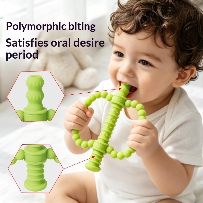 Baby Teething Chew Toys Easy Grip Silicone Handles Safe Non-Toxic Gum Soother for Toddlers Infant Shower Gift