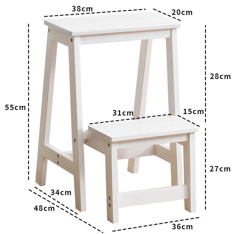 Solidna drewniana dwustopniowa drabinka do wspinania do użytku wewnętrznego, wielofunkcyjny składany stołek, domowy stołek grubościenny