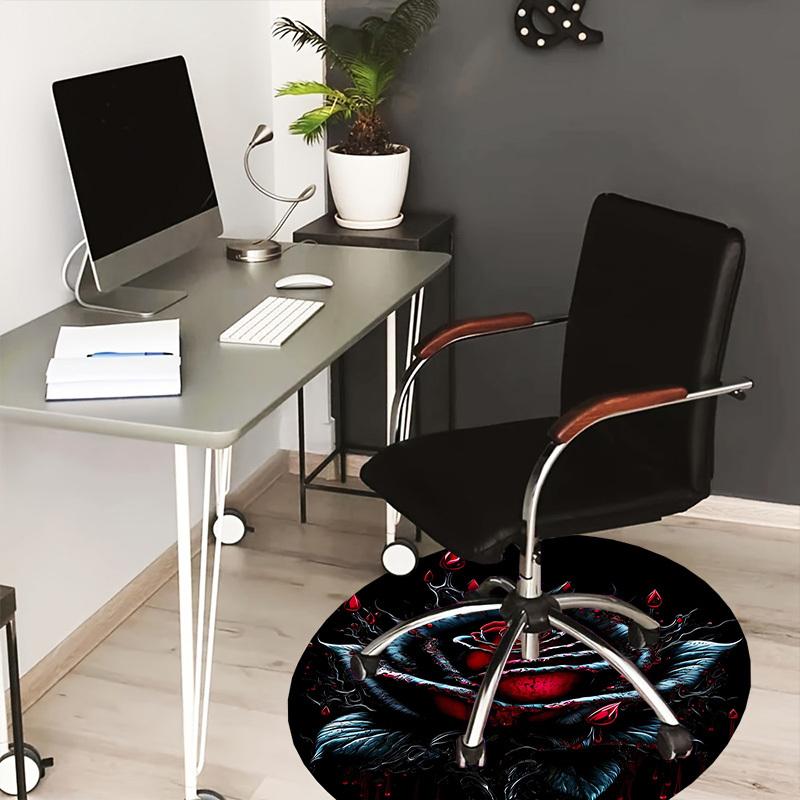 

1pc Gothic Rose with Blood Droplets Round carpet, Perfect for Decorating Chairs, Living Rooms, Or Bedrooms, for Living Room.189 80cm by 80cm